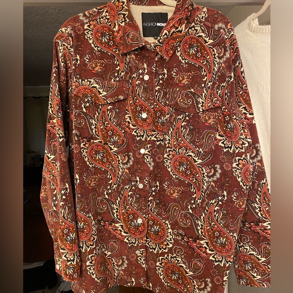 NWOT Paisley Corduroy Shacket